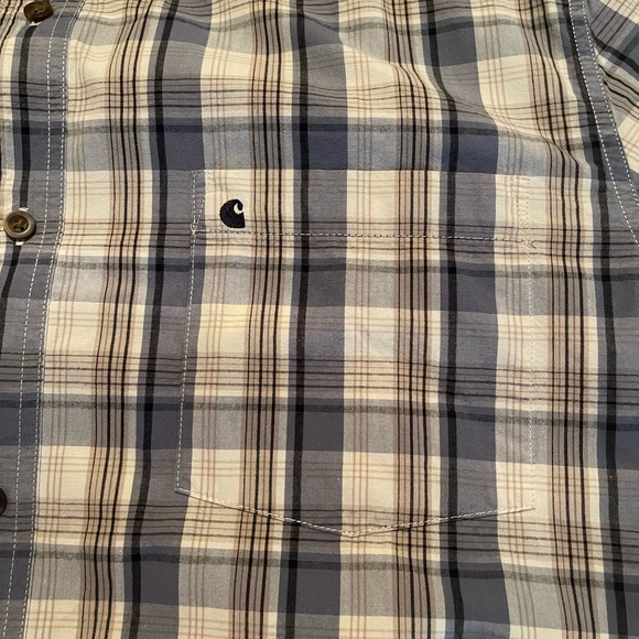🎉HP🎉Men's Carhartt Blue Plaid Shirt - Picture 4 of 5